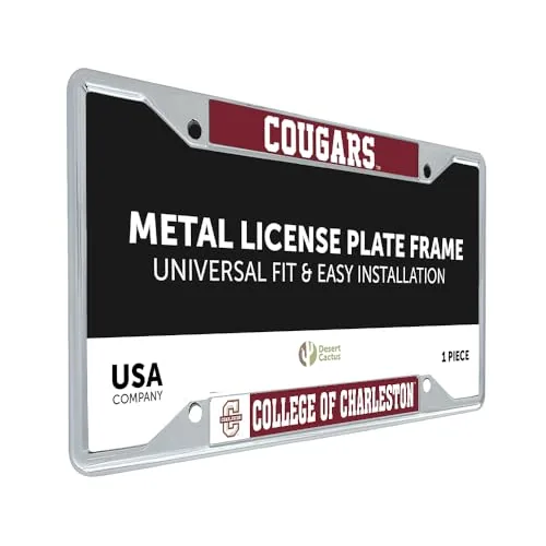Desert Cactus College of Charleston Cougars Number Plate Frame