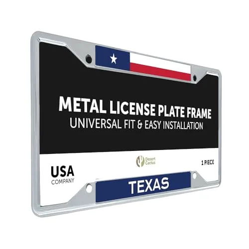 Desert Cactus State of Texas Number Plate Frame